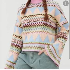 CRAS Denmark Milos Knit Sweater Bell Flare Long Sleeve  Size 40